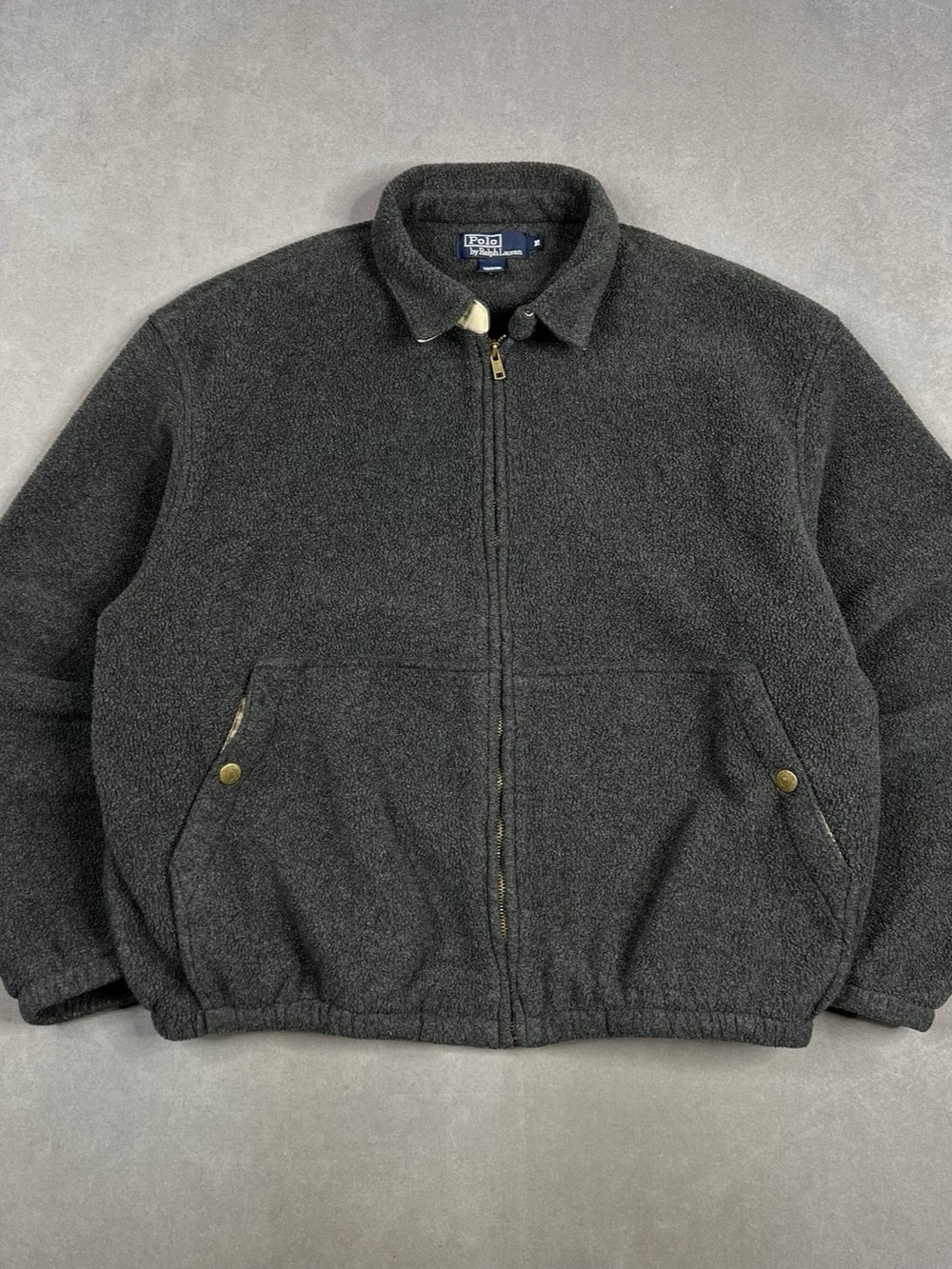 Polo by Ralph Lauren Fleece Jacket Gray XL Vintage
